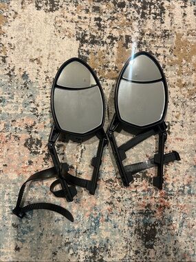 Adjustable Black Arm Mirrors - Pair